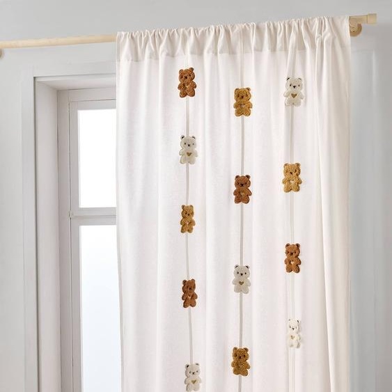 Rideau tamisant guirlande OURSON beige