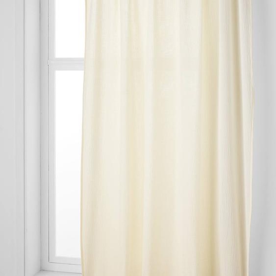 Rideau tube tamisant en gaze de coton blanc
