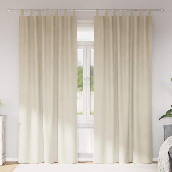 Rideaux occultants 2 pcs Crème 140 x 225 cm Velours