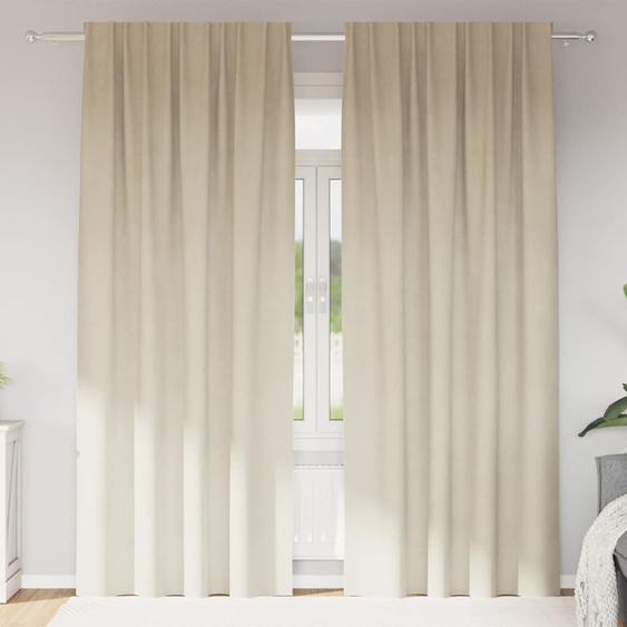 Rideaux occultants 2 pcs Crème 140 x 245 cm Velours