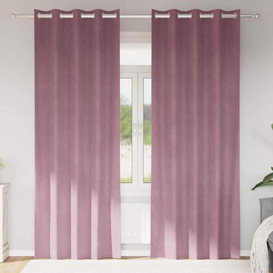 Rideaux occultants 2 pcs Rose foncé 140 x 245 cm Velours