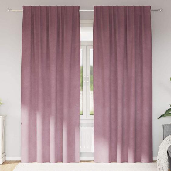 Rideaux occultants 2 pcs Rose foncé 140 x 245 cm Velours