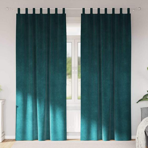 Rideaux occultants 2 pcs Vert foncé 140 x 225 cm Velours