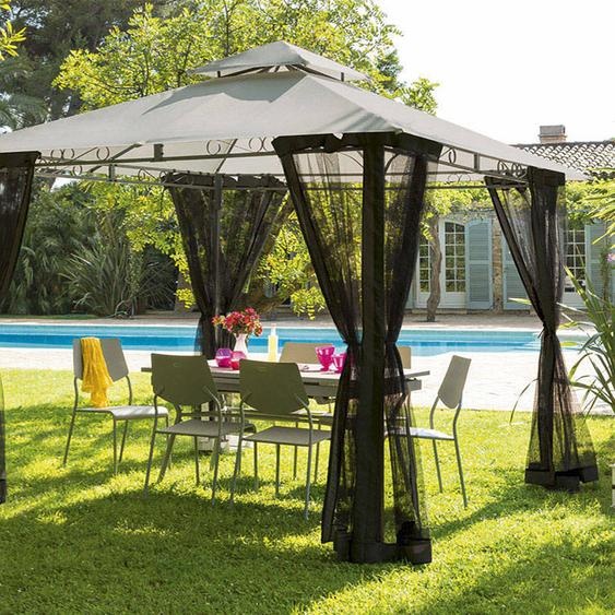 Rideaux moustiquaire pour tonnelle FOGO Noir 3 x m - Polyester Hespéride