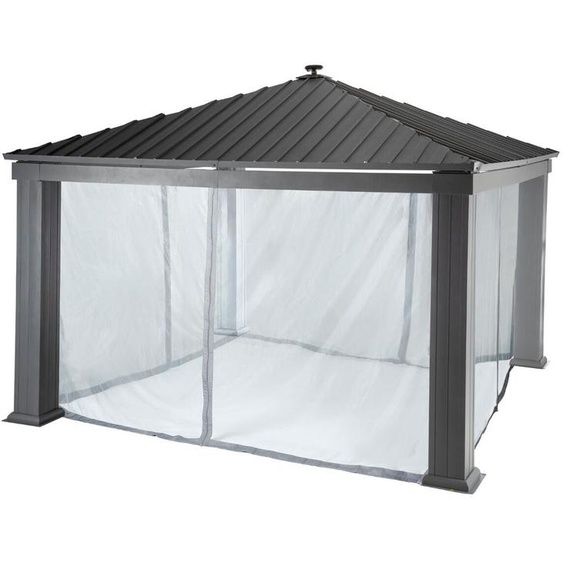Rideaux moustiquaire pour tonnelle PATIA Ardoise 4 x m - Polyester Hespéride