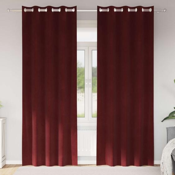 Rideaux occultants 2 pcs Bordeaux 140 x 245 cm Velours