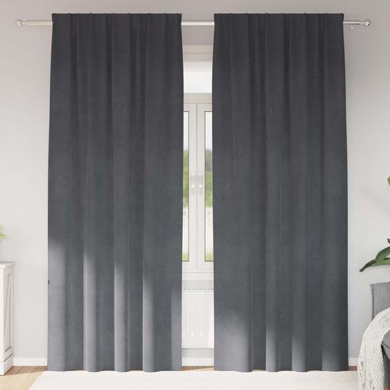 Rideaux occultants 2 pcs Gris clair 140 x 260 cm Velours