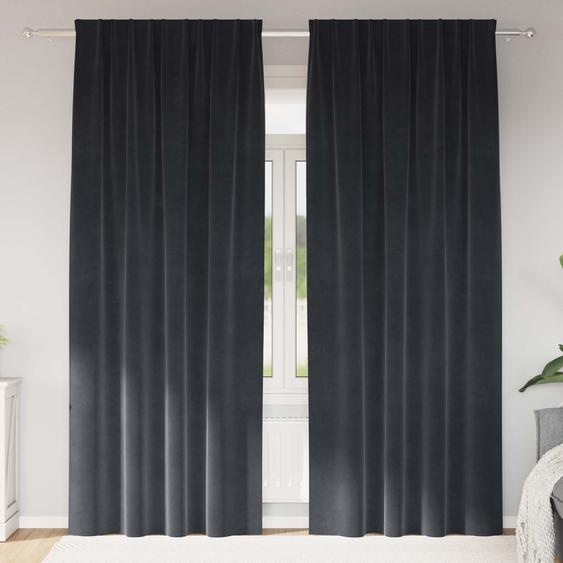 Rideaux occultants 2 pcs Gris foncé 140 x 260 cm Velours