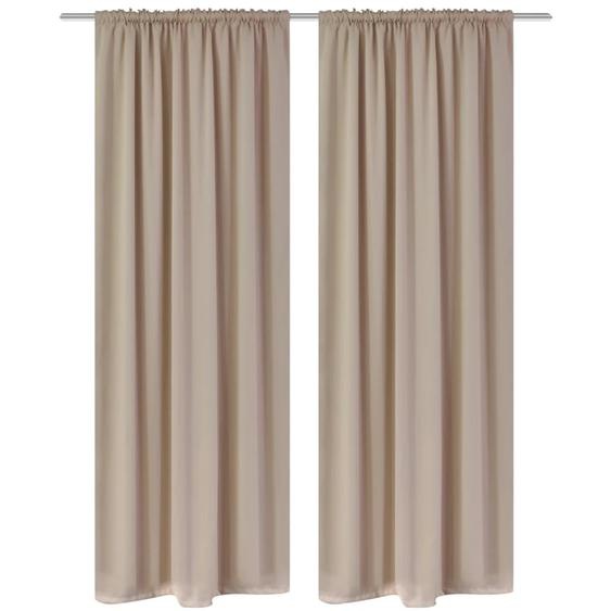 Rideaux occultants à fentes 2 pcs Crème 135 x 245 cm