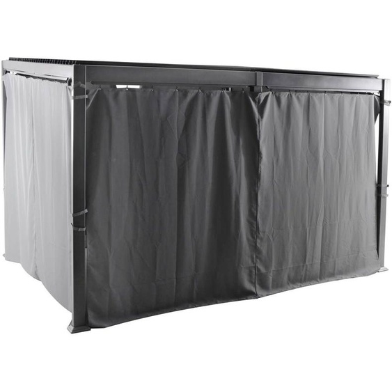 Rideaux pour pergola bioclimatique AVILA Ardoise 4 x 3 m - Polyester Hespéride