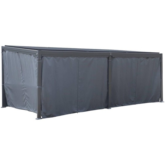 Rideaux pour pergola bioclimatique AVILA Ardoise 6 x 3,5 m - L. 573 cm Polyester Hespéride
