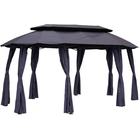 Rideaux pour tonnelle MALDIVES Ardoise 5 x 3 m - Polyester Hespéride