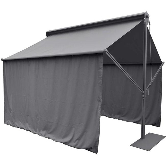 Rideaux pour tonnelle SALSA Ardoise 4 x 2 m - Polyester Hespéride