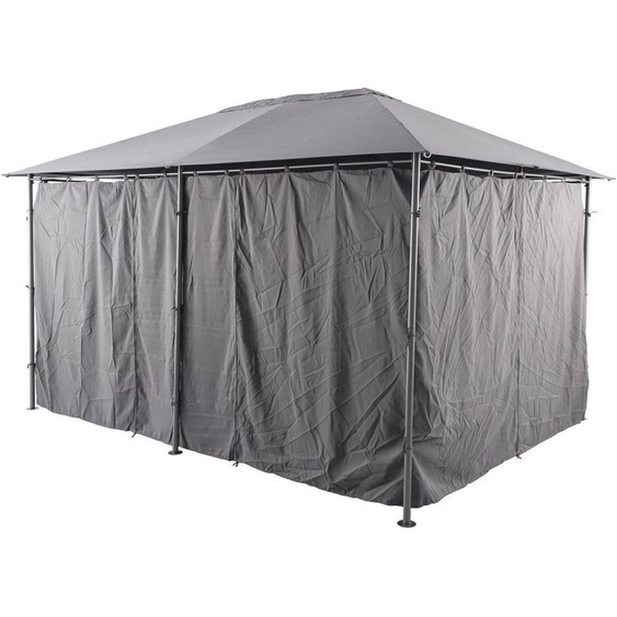 Rideaux pour tonnelle SANTORINI et THIRA Ardoise   4 x 3 m - Polyester Hespéride