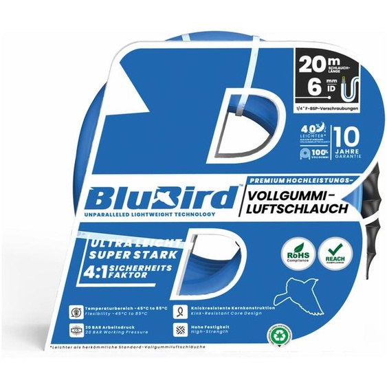 Riegler Kit de tuyaux datelier BluBird, cpl. à fermeture rapide, Ø12x6, 20 m