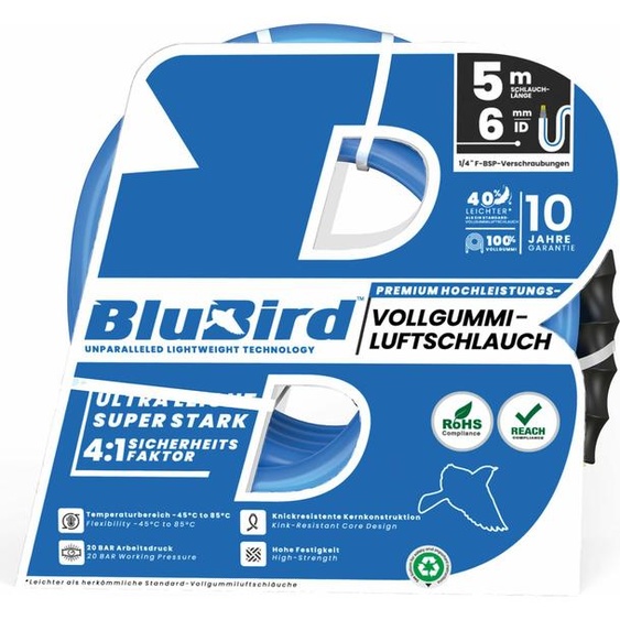 Riegler Kit de tuyaux datelier BluBird, cpl. à fermeture rapide, Ø12x6, 5 m