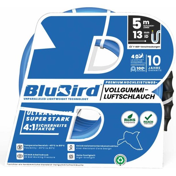 Riegler Kit de tuyaux datelier BluBird, cpl. à fermeture rapide, Ø20x13, 5 m