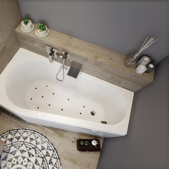 RIHO Delta baignoires dangle, avec système dair, version droite, 1 place, blanc, B068003005