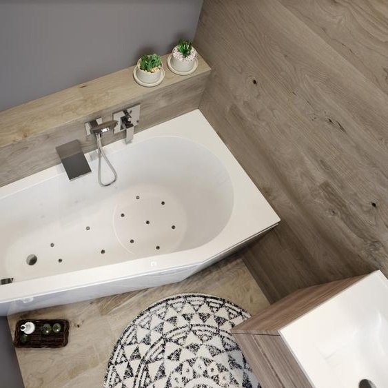 RIHO Delta baignoires dangle, avec système dair, version gauche, 1 place, blanc, B069003005