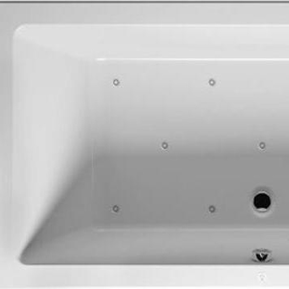 RIHO Lusso Baignoires rectangulaires, version gauche, avec système dair, à encastrer, 2 places, blanc, B007005005