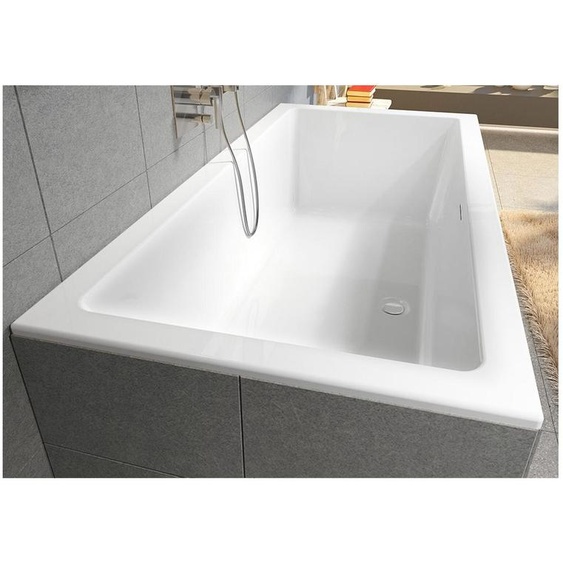 RIHO Rethink Cubic Baignoires rectangulaires, version gauche, avec système Air, à encastrer, 1 place, blanc brillant, B106004005