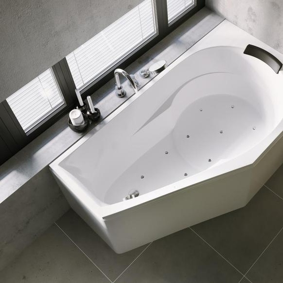 RIHO Yukon Baignoires dangle, avec système dair, à encastrer, 1 place, 160x90x48cm, 175 Betteres, blanc, B008008005