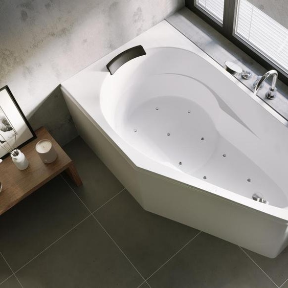 RIHO Yukon Baignoires dangle, avec système dair, à encastrer, 1 place, 160x90x48cm, 175 Betteres, blanc, B009008005