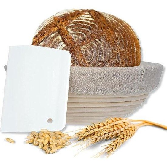 Panier en bambou, idéal pour lherbe, avec garniture en cuir, diamètre de 25 cm