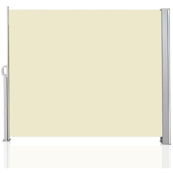 Riossad Auvent latéral Paravent Extérieur Rétractable Store latéral patio Résistant 1.6x3m Beige PARASOL