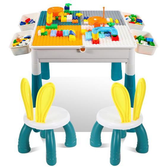 Riossad Table dactivités multifonctionnelle Set pour enfants 3-10 ans  avec 251 blocs de construction