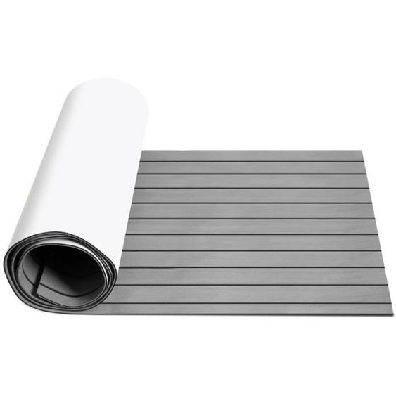 Riossad Tapis de pont EVA Tapis de bateau en mousse Feuille de pont en teck Faux bateau 240x90cm Gris TAPIS DE PROTECTION DE SOL