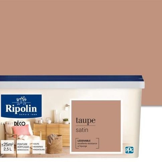 RIPOLIN All Pieces peinture murale - Taupe satinée, 2,5 l