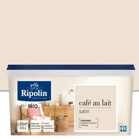 RIPOLIN All Pieces Wandfarbe - Café au lait satiné, 2.5L