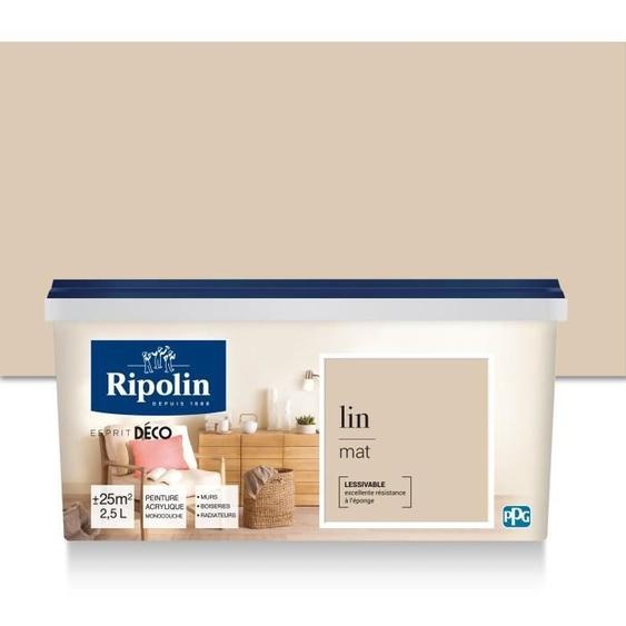 RIPOLIN Peinture murale en pièce entière, Ripolin - Mat lin, 2,5 l
