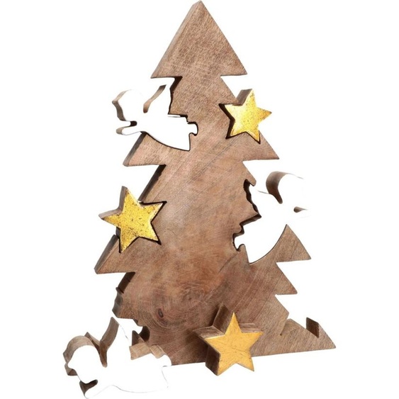 Rituali Domestici sapin de Noël en bois avec des anges H235500009