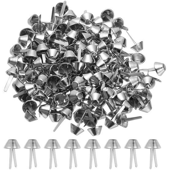Rivets métalliques, 200 pièces, à tête plate, argentées, 10x17 mm