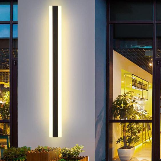 Coavas - Applique longue led Villa Applique murale Villa Porche Applique extérieure IP65 Appliques murales étanches Noir Longue bande lumineuse