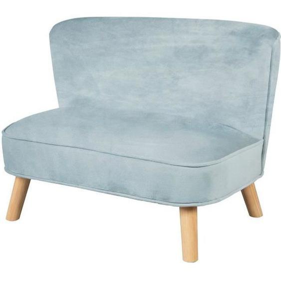 ROBA Canapé Enfant en Velours Lil Sofa - Style Scandinave - Pieds en Bois Massif - Bleu clair