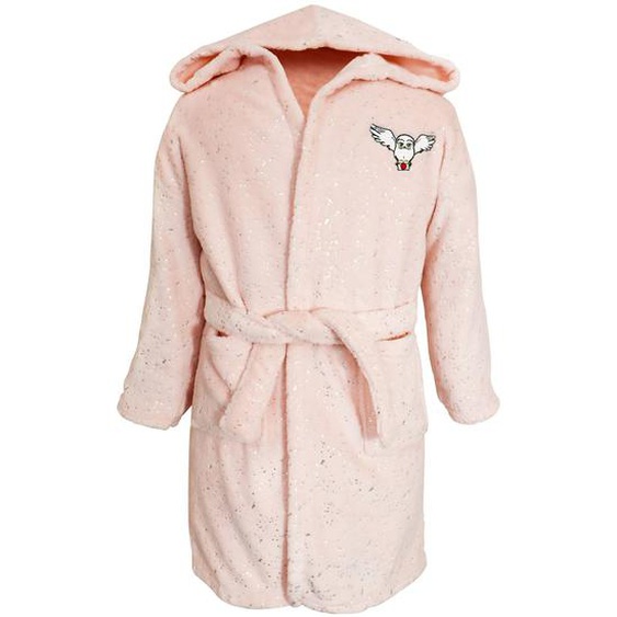 Robe De Chambre Brodée À Capuche, Harry Potter Hedwige Rose Clair
