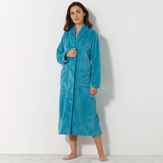 Robe de chambre maille polaire col châle - longueur 120 cm -