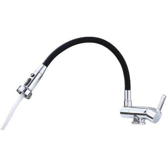 Mitigeur de cuisine chromé haute pression, fonction 3 jets, flexible, laiton