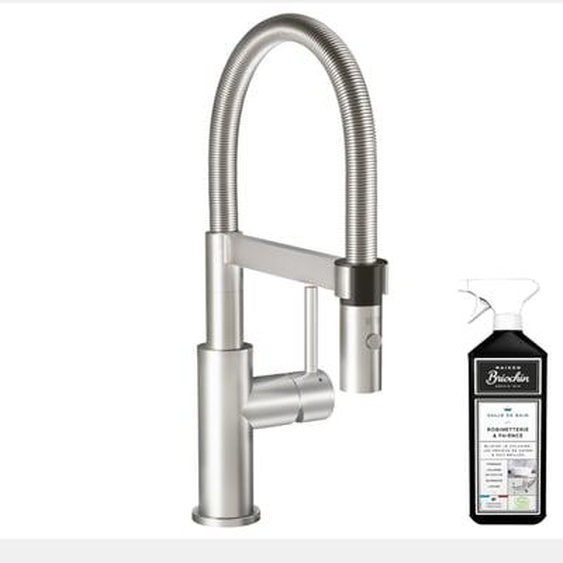 Robinet cuisine  Steel expert compact acier massif + nettoyant