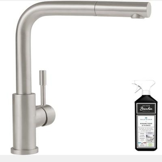 Robinet cuisine  Steel Shower acier massif + nettoyant
