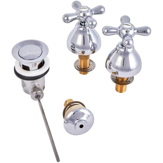 Robinet de bidet à 3 trous, chromé, avec poignées cruciformes, en laiton, pour montage mural
