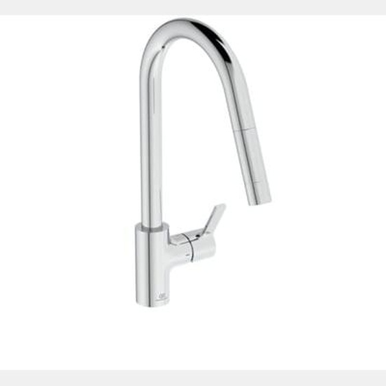 Robinet de cuisine avec douchette Gusto 2 jets chromé + microfibre