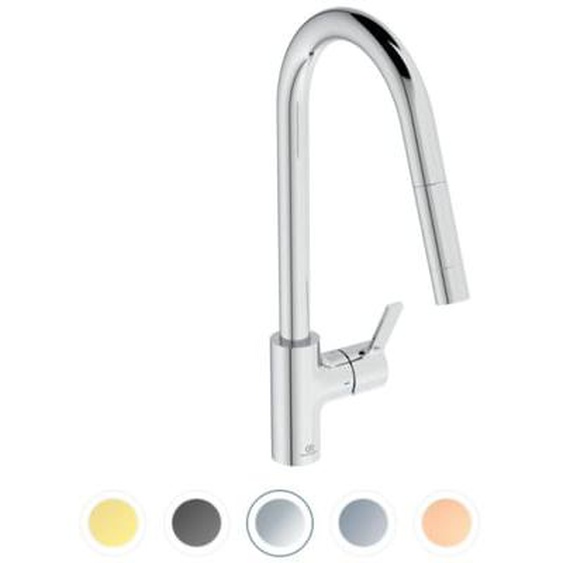 Robinet de cuisine avec douchette Gusto chromé + nettoyant Briochin