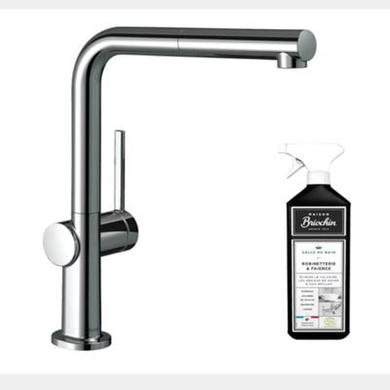 Robinet de cuisine avec douchette Talis M54 270 sBox chromé + nettoyant Briochin