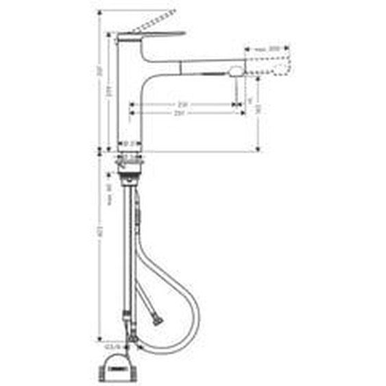 Robinet de cuisine avec douchette Zesis M33 160 sBox 2 jets chromé
