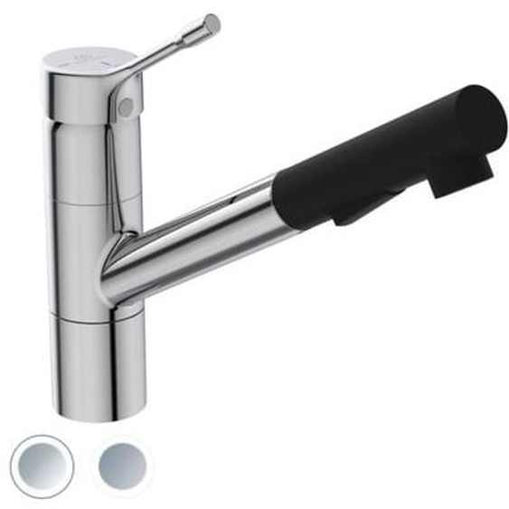 Robinet de cuisine Ceralook douchette extractible chrome + Microfibre