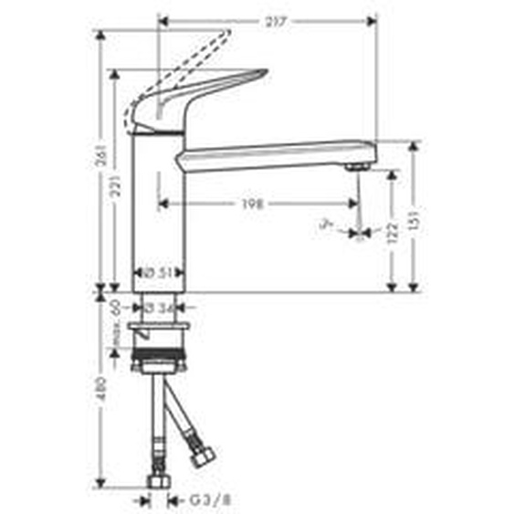 Robinet de cuisine Focus M42 120 aspect acier inox